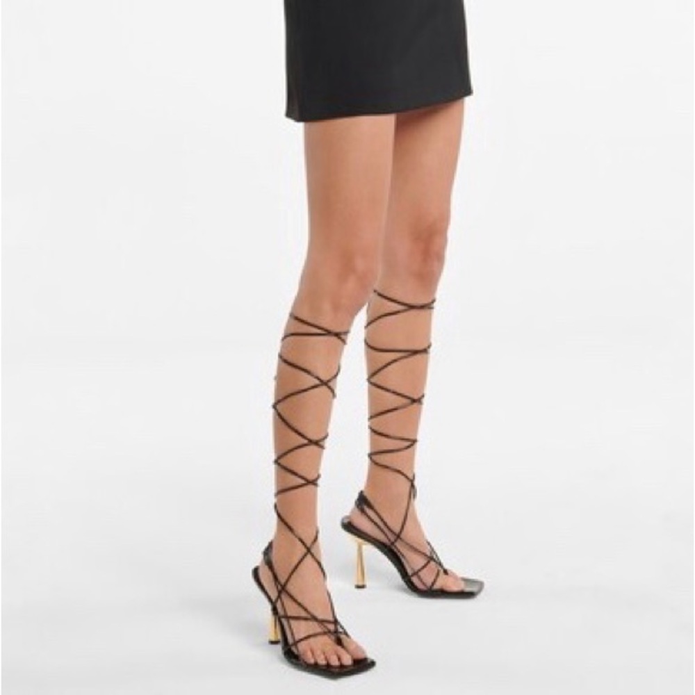 NWT Gia Borghini Gia/RHW Rosie6 Strappy heels in black
